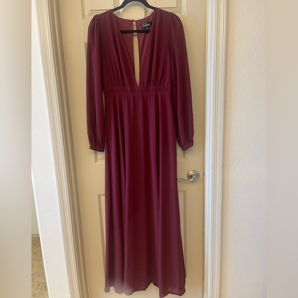 Lulu’s All my life burgundy long sleeve dress size m